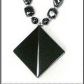 Hematite Double Pyramid Pendant